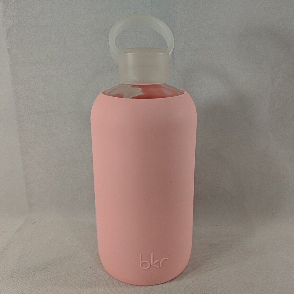 BKR Big Pink Bottle Glass Rubber Sleeve Lid Bunny Rose Harper Baker Miller 1L 32